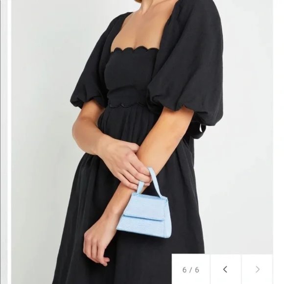 O.P.T. Black April Dress Scalloped Open Back Mini Dress L - Picture 16 of 16